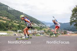 25.08.2023, Brezno-Osrblie, Slovakia (SVK): Doljinsuren Munkhbat (MGL), Sara Ponya (HUN), (l-r) - IBU Summer Biathlon World Championships, super sprint women, Brezno-Osrblie (SVK). www.nordicfocus.com. © Manzoni/NordicFocus. Every downloaded picture is fee-liable.