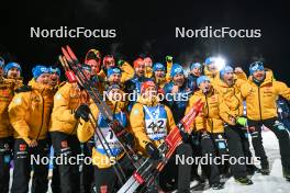 26.11.2023, Oestersund, Sweden, (SWE): Justus Strelow (GER), David Zobel (GER), Roman Rees (GER), Philipp Nawrath (GER), Johannes Kuehn (GER), (l-r) - IBU World Cup Biathlon, individual men, Oestersund (SWE). www.nordicfocus.com. © Authamayou/NordicFocus. Every downloaded picture is fee-liable.
