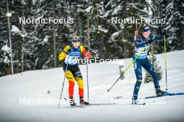 26.11.2023, Oestersund, Sweden, (SWE): Maya Cloetens (BEL), Beatrice Trabucchi (ITA), (l-r) - IBU World Cup Biathlon, individual women, Oestersund (SWE). www.nordicfocus.com. © Authamayou/NordicFocus. Every downloaded picture is fee-liable.