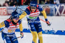 25.11.2023, Oestersund, Sweden, (SWE): Anna Magnusson (SWE), Martin Ponsiluoma (SWE), (l-r) - IBU World Cup Biathlon, mixed relay, Oestersund (SWE). www.nordicfocus.com. © Manzoni/NordicFocus. Every downloaded picture is fee-liable.