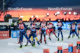 25.11.2023, Oestersund, Sweden, (SWE): Quentin Fillon Maillet (FRA), Tarjei Boe (NOR), (l-r) - IBU World Cup Biathlon, mixed relay, Oestersund (SWE). www.nordicfocus.com. © Manzoni/NordicFocus. Every downloaded picture is fee-liable.