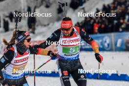25.11.2023, Oestersund, Sweden, (SWE): Sophia Schneider (GER), Philipp Nawrath (GER), (l-r) - IBU World Cup Biathlon, mixed relay, Oestersund (SWE). www.nordicfocus.com. © Manzoni/NordicFocus. Every downloaded picture is fee-liable.