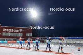25.11.2023, Oestersund, Sweden, (SWE): Mikulas Karlik (CZE), Tommaso Giacomel (ITA), Johannes Thingnes Boe (NOR), Emilien Jacquelin (FRA), Philipp Nawrath (GER), (l-r) - IBU World Cup Biathlon, mixed relay, Oestersund (SWE). www.nordicfocus.com. © Manzoni/NordicFocus. Every downloaded picture is fee-liable.