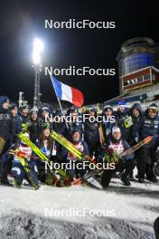 25.11.2023, Oestersund, Sweden, (SWE): Justine Braisaz-Bouchet (FRA), Lou Jeanmonnot (FRA), Quentin Fillon Maillet (FRA), Emilien Jacquelin (FRA), (l-r) - IBU World Cup Biathlon, mixed relay, Oestersund (SWE). www.nordicfocus.com. © Authamayou/NordicFocus. Every downloaded picture is fee-liable.