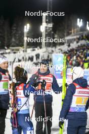25.11.2023, Oestersund, Sweden, (SWE): Emilien Jacquelin (FRA), Lou Jeanmonnot (FRA), Quentin Fillon Maillet (FRA), Justine Braisaz-Bouchet (FRA), (l-r) - IBU World Cup Biathlon, mixed relay, Oestersund (SWE). www.nordicfocus.com. © Authamayou/NordicFocus. Every downloaded picture is fee-liable.
