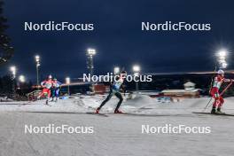 25.11.2023, Oestersund, Sweden, (SWE): Vytautas Strolia (LTU), Felix Leitner (AUT), (l-r) - IBU World Cup Biathlon, mixed relay, Oestersund (SWE). www.nordicfocus.com. © Manzoni/NordicFocus. Every downloaded picture is fee-liable.