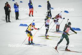 25.11.2023, Oestersund, Sweden, (SWE): Thierry Langer (BEL), Mihail Usov (MDA), Karol Dombrovski (LTU), (l-r) - IBU World Cup Biathlon, mixed relay, Oestersund (SWE). www.nordicfocus.com. © Authamayou/NordicFocus. Every downloaded picture is fee-liable.