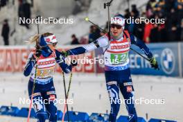 25.11.2023, Oestersund, Sweden, (SWE): Erika Janka (FIN), Tero Seppala (FIN), (l-r) - IBU World Cup Biathlon, mixed relay, Oestersund (SWE). www.nordicfocus.com. © Manzoni/NordicFocus. Every downloaded picture is fee-liable.