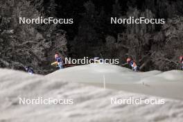 03.12.2023, Oestersund, Sweden, (SWE): Johannes Kuehn (GER), Vetle Sjaastad Christiansen (NOR), Benedikt Doll (GER), (l-r) - IBU World Cup Biathlon, pursuit men, Oestersund (SWE). www.nordicfocus.com. © Manzoni/NordicFocus. Every downloaded picture is fee-liable.