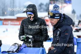 03.12.2023, Oestersund, Sweden, (SWE): Tuuli Tomingas (EST), Indrek Tobreluts (EST), (l-r) - IBU World Cup Biathlon, pursuit women, Oestersund (SWE). www.nordicfocus.com. © Manzoni/NordicFocus. Every downloaded picture is fee-liable.