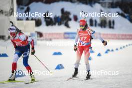 03.12.2023, Oestersund, Sweden, (SWE): Marketa Davidova (CZE), Elisa Gasparin (SUI), (l-r) - IBU World Cup Biathlon, pursuit women, Oestersund (SWE). www.nordicfocus.com. © Authamayou/NordicFocus. Every downloaded picture is fee-liable.