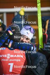 03.12.2023, Oestersund, Sweden, (SWE): Lou Jeanmonnot (FRA), Sophie Chauveau (FRA), (l-r) - IBU World Cup Biathlon, pursuit women, Oestersund (SWE). www.nordicfocus.com. © Authamayou/NordicFocus. Every downloaded picture is fee-liable.