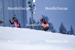 03.12.2023, Oestersund, Sweden, (SWE): Deedra Irwin (USA), Sophia Schneider (GER), (l-r) - IBU World Cup Biathlon, pursuit women, Oestersund (SWE). www.nordicfocus.com. © Manzoni/NordicFocus. Every downloaded picture is fee-liable.