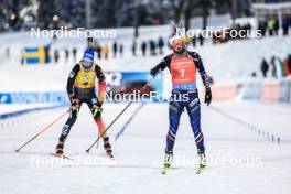 03.12.2023, Oestersund, Sweden, (SWE): Franziska Preuss (GER), Lou Jeanmonnot (FRA), (l-r) - IBU World Cup Biathlon, pursuit women, Oestersund (SWE). www.nordicfocus.com. © Manzoni/NordicFocus. Every downloaded picture is fee-liable.