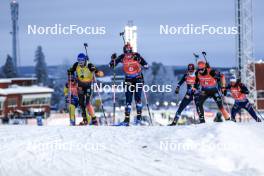 03.12.2023, Oestersund, Sweden, (SWE): Franziska Preuss (GER), Ingrid Landmark Tandrevold (NOR), Vanessa Voigt (GER), (l-r) - IBU World Cup Biathlon, pursuit women, Oestersund (SWE). www.nordicfocus.com. © Manzoni/NordicFocus. Every downloaded picture is fee-liable.