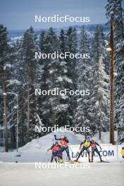 03.12.2023, Oestersund, Sweden, (SWE): Ingrid Landmark Tandrevold (NOR), Lou Jeanmonnot (FRA), Franziska Preuss (GER), Juni Arnekleiv (NOR), (l-r) - IBU World Cup Biathlon, pursuit women, Oestersund (SWE). www.nordicfocus.com. © Authamayou/NordicFocus. Every downloaded picture is fee-liable.