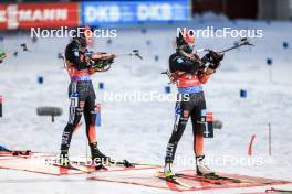 03.12.2023, Oestersund, Sweden, (SWE): Selina Grotian (GER), Sophia Schneider (GER), (l-r) - IBU World Cup Biathlon, pursuit women, Oestersund (SWE). www.nordicfocus.com. © Manzoni/NordicFocus. Every downloaded picture is fee-liable.
