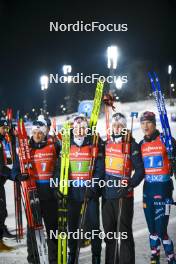 30.11.2023, Oestersund, Sweden, (SWE): Endre Stroemsheim (NOR), Tarjei Boe (NOR), Johannes Thingnes Boe (NOR), Vetle Sjaastad Christiansen (NOR), (l-r) - IBU World Cup Biathlon, relay men, Oestersund (SWE). www.nordicfocus.com. © Authamayou/NordicFocus. Every downloaded picture is fee-liable.