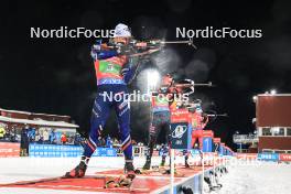 30.11.2023, Oestersund, Sweden, (SWE): Emilien Jacquelin (FRA), Philipp Nawrath (GER), (l-r) - IBU World Cup Biathlon, relay men, Oestersund (SWE). www.nordicfocus.com. © Manzoni/NordicFocus. Every downloaded picture is fee-liable.