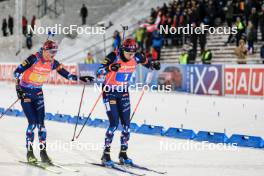 30.11.2023, Oestersund, Sweden, (SWE): Johannes Thingnes Boe (NOR), Vetle Sjaastad Christiansen (NOR), (l-r) - IBU World Cup Biathlon, relay men, Oestersund (SWE). www.nordicfocus.com. © Manzoni/NordicFocus. Every downloaded picture is fee-liable.
