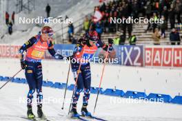 30.11.2023, Oestersund, Sweden, (SWE): Johannes Thingnes Boe (NOR), Vetle Sjaastad Christiansen (NOR), (l-r) - IBU World Cup Biathlon, relay men, Oestersund (SWE). www.nordicfocus.com. © Manzoni/NordicFocus. Every downloaded picture is fee-liable.