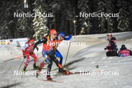 30.11.2023, Oestersund, Sweden, (SWE): George Buta (ROU), David Zobel (GER), (l-r) - IBU World Cup Biathlon, relay men, Oestersund (SWE). www.nordicfocus.com. © Authamayou/NordicFocus. Every downloaded picture is fee-liable.