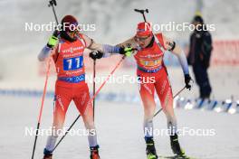 30.11.2023, Oestersund, Sweden, (SWE): Jeremy Finello (SUI), Niklas Hartweg (SUI), (l-r) - IBU World Cup Biathlon, relay men, Oestersund (SWE). www.nordicfocus.com. © Manzoni/NordicFocus. Every downloaded picture is fee-liable.