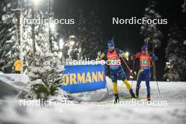 30.11.2023, Oestersund, Sweden, (SWE): Malte Stefansson (SWE), Dmitrii Shamaev (ROU), (l-r) - IBU World Cup Biathlon, relay men, Oestersund (SWE). www.nordicfocus.com. © Authamayou/NordicFocus. Every downloaded picture is fee-liable.