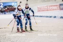 29.11.2023, Oestersund, Sweden, (SWE): Sonja Leinamo (FIN), Erika Janka (FIN), (l-r) - IBU World Cup Biathlon, relay women, Oestersund (SWE). www.nordicfocus.com. © Manzoni/NordicFocus. Every downloaded picture is fee-liable.