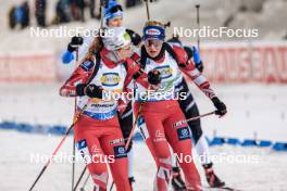 29.11.2023, Oestersund, Sweden, (SWE): Tamara Steiner (AUT), Lisa Theresa Hauser (AUT), (l-r) - IBU World Cup Biathlon, relay women, Oestersund (SWE). www.nordicfocus.com. © Manzoni/NordicFocus. Every downloaded picture is fee-liable.