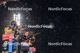 29.11.2023, Oestersund, Sweden, (SWE): Elvira Oeberg (SWE), Vanessa Voigt (GER), (l-r) - IBU World Cup Biathlon, relay women, Oestersund (SWE). www.nordicfocus.com. © Manzoni/NordicFocus. Every downloaded picture is fee-liable.