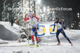 29.11.2023, Oestersund, Sweden, (SWE): Jessica Jislova (CZE), Chloe Chevalier (FRA), (l-r) - IBU World Cup Biathlon, relay women, Oestersund (SWE). www.nordicfocus.com. © Authamayou/NordicFocus. Every downloaded picture is fee-liable.