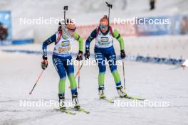 29.11.2023, Oestersund, Sweden, (SWE): Lena Repinc (SLO), Polona Klemencic (SLO), (l-r) - IBU World Cup Biathlon, relay women, Oestersund (SWE). www.nordicfocus.com. © Manzoni/NordicFocus. Every downloaded picture is fee-liable.