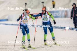 29.11.2023, Oestersund, Sweden, (SWE): Lena Repinc (SLO), Polona Klemencic (SLO), (l-r) - IBU World Cup Biathlon, relay women, Oestersund (SWE). www.nordicfocus.com. © Manzoni/NordicFocus. Every downloaded picture is fee-liable.