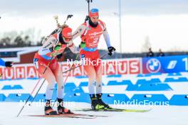 25.11.2023, Oestersund, Sweden, (SWE): Amy Baserga (SUI), Niklas Hartweg (SUI), (l-r) - IBU World Cup Biathlon, single mixed relay, Oestersund (SWE). www.nordicfocus.com. © Manzoni/NordicFocus. Every downloaded picture is fee-liable.