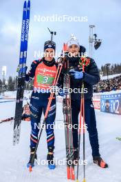 25.11.2023, Oestersund, Sweden, (SWE): Julia Simon (FRA), Fabien Claude (FRA), (l-r) - IBU World Cup Biathlon, single mixed relay, Oestersund (SWE). www.nordicfocus.com. © Manzoni/NordicFocus. Every downloaded picture is fee-liable.
