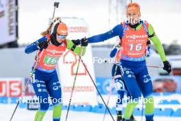 25.11.2023, Oestersund, Sweden, (SWE): Polona Klemencic (SLO), Jakov Fak (SLO), (l-r) - IBU World Cup Biathlon, single mixed relay, Oestersund (SWE). www.nordicfocus.com. © Manzoni/NordicFocus. Every downloaded picture is fee-liable.