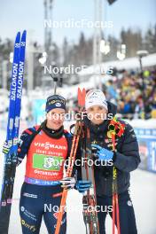 25.11.2023, Oestersund, Sweden, (SWE): Julia Simon (FRA), Fabien Claude (FRA), (l-r) - IBU World Cup Biathlon, single mixed relay, Oestersund (SWE). www.nordicfocus.com. © Authamayou/NordicFocus. Every downloaded picture is fee-liable.