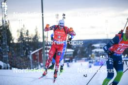 25.11.2023, Oestersund, Sweden, (SWE): Simon Eder (AUT) - IBU World Cup Biathlon, single mixed relay, Oestersund (SWE). www.nordicfocus.com. © Authamayou/NordicFocus. Every downloaded picture is fee-liable.