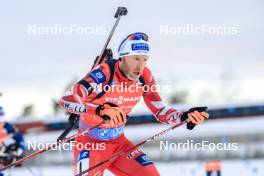25.11.2023, Oestersund, Sweden, (SWE): Simon Eder (AUT) - IBU World Cup Biathlon, single mixed relay, Oestersund (SWE). www.nordicfocus.com. © Manzoni/NordicFocus. Every downloaded picture is fee-liable.