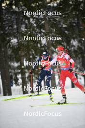 25.11.2023, Oestersund, Sweden, (SWE): Rebecca Passler (ITA), Natalia Sidorowicz (POL), (l-r) - IBU World Cup Biathlon, single mixed relay, Oestersund (SWE). www.nordicfocus.com. © Authamayou/NordicFocus. Every downloaded picture is fee-liable.
