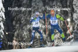 02.12.2023, Oestersund, Sweden, (SWE): Tero Seppala (FIN), Lovro Planko (SLO), (l-r) - IBU World Cup Biathlon, sprint men, Oestersund (SWE). www.nordicfocus.com. © Authamayou/NordicFocus. Every downloaded picture is fee-liable.