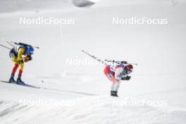 02.12.2023, Oestersund, Sweden, (SWE): Cesar Beauvais (BEL), Joscha Burkhalter (SUI), (l-r) - IBU World Cup Biathlon, sprint men, Oestersund (SWE). www.nordicfocus.com. © Authamayou/NordicFocus. Every downloaded picture is fee-liable.