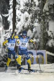 02.12.2023, Oestersund, Sweden, (SWE): Sebastian Samuelsson (SWE) - IBU World Cup Biathlon, sprint men, Oestersund (SWE). www.nordicfocus.com. © Authamayou/NordicFocus. Every downloaded picture is fee-liable.