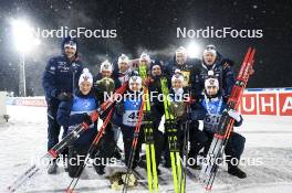 02.12.2023, Oestersund, Sweden, (SWE): Johannes Dale-Skjevdal (NOR), Tarjei Boe (NOR), Vebjoern Soerum (NOR), (l-r) - IBU World Cup Biathlon, sprint men, Oestersund (SWE). www.nordicfocus.com. © Authamayou/NordicFocus. Every downloaded picture is fee-liable.