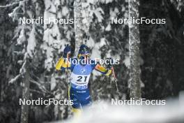 02.12.2023, Oestersund, Sweden, (SWE): Anton Ivarsson (SWE) - IBU World Cup Biathlon, sprint men, Oestersund (SWE). www.nordicfocus.com. © Authamayou/NordicFocus. Every downloaded picture is fee-liable.