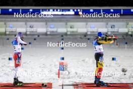 02.12.2023, Oestersund, Sweden, (SWE): Dujin Choi (KOR), Thierry Langer (BEL), (l-r) - IBU World Cup Biathlon, sprint men, Oestersund (SWE). www.nordicfocus.com. © Manzoni/NordicFocus. Every downloaded picture is fee-liable.