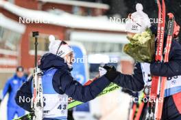 02.12.2023, Oestersund, Sweden, (SWE): Tarjei Boe (NOR), Vebjoern Soerum (NOR), (l-r) - IBU World Cup Biathlon, sprint men, Oestersund (SWE). www.nordicfocus.com. © Manzoni/NordicFocus. Every downloaded picture is fee-liable.