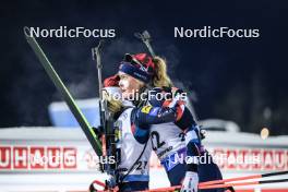01.12.2023, Oestersund, Sweden, (SWE): Juni Arnekleiv (NOR), Karoline Offigstad Knotten (NOR), (l-r) - IBU World Cup Biathlon, sprint women, Oestersund (SWE). www.nordicfocus.com. © Manzoni/NordicFocus. Every downloaded picture is fee-liable.