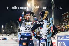 01.12.2023, Oestersund, Sweden, (SWE): Karoline Offigstad Knotten (NOR), Ingrid Landmark Tandrevold (NOR), (l-r) - IBU World Cup Biathlon, sprint women, Oestersund (SWE). www.nordicfocus.com. © Manzoni/NordicFocus. Every downloaded picture is fee-liable.